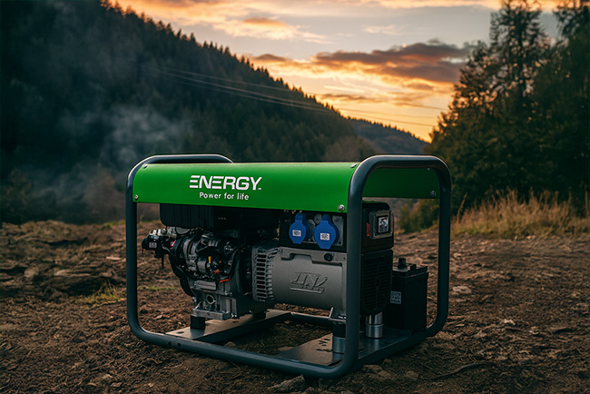 Traktor med grøn ENERGY traktoraggregar